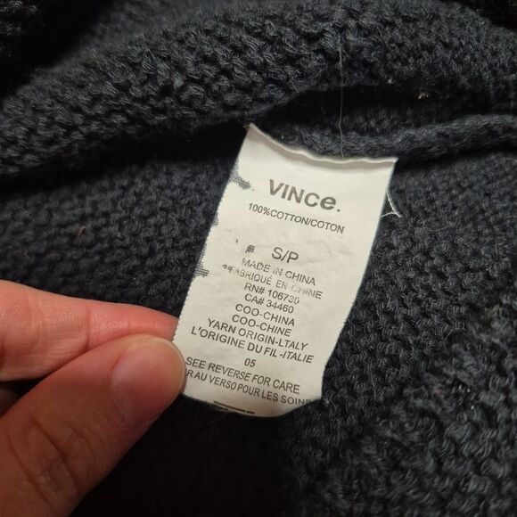 Vince Black Crochet Knit Cotton Tank Size Small - Picture 5 of 6